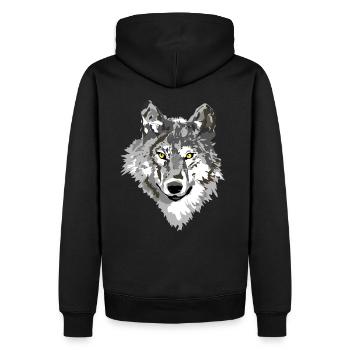 Loup noir - Sweat à capuche Premium bio Homme - noir - Dos - Nico (187cm)