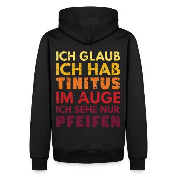 Croyez que j’ai tinitus dans l’œil que je ne vois que siffler - Sweat à capuche Premium bio Homme - noir - Dos - Nico (187cm)