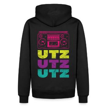 Beats - Beat Box - Männer Premium Bio Hoodie - Schwarz - Hinten - Nico (187cm)