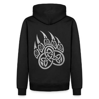Berserker Rune Bären Tatze Wikinger Design - Männer Premium Bio Hoodie - Schwarz - Hinten - Nico (187cm)