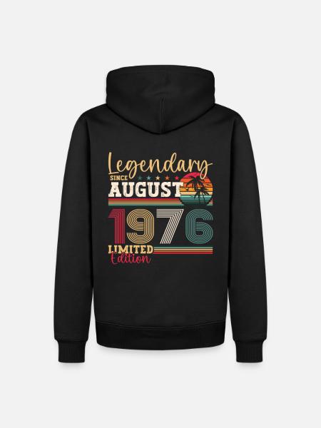 Legendär August 1976 46. Geburtstag Geschenk Fun - Herre Premium økologisk hoodie - sort