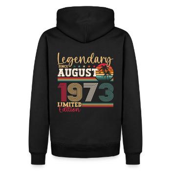 Légendaire Août 1973 49e anniversaire Cadeau Amusant - Sweat à capuche Premium bio Homme - noir - Dos - Nico (187cm)