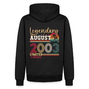 Legendary August 2003 19th Birthday Gift Fun - Men’s Premium Organic Hoodie - black - Back - Nico (187cm)