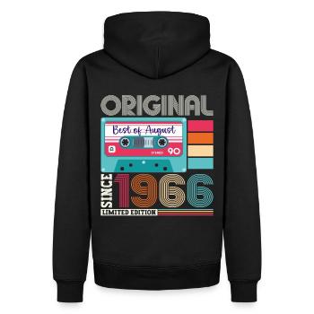 Original August 1966 56. Geburtstag Geschenk Retro - Männer Premium Bio Hoodie - Schwarz - Hinten - Nico (187cm)