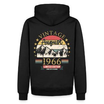 Original August Vintage 1966 Geburtstag Geschenk - Männer Premium Bio Hoodie - Schwarz - Hinten - Nico (187cm)