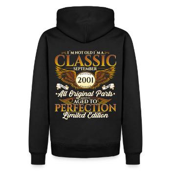 Né en 2001 Anniversaire Cadeau Hommes Septembre - Sweat à capuche Premium bio Homme - noir - Dos - Nico (187cm)