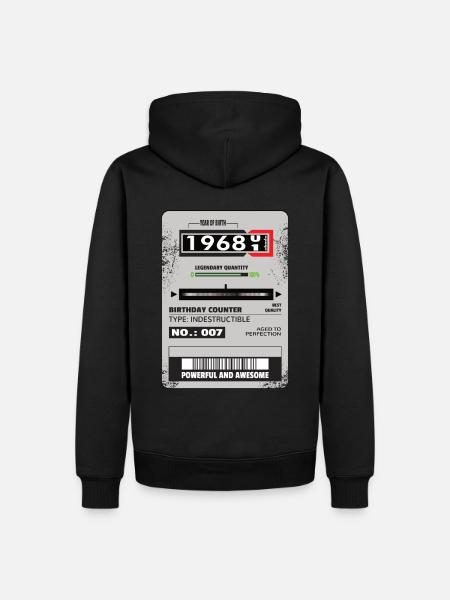 Three-phase meter birthday 1968 gift - Men’s Premium Organic Hoodie - black