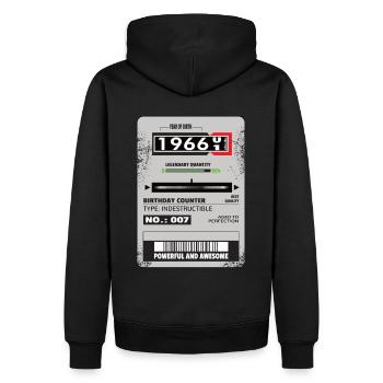 Compteur triphasé anniversaire 1966 cadeau - Sweat à capuche Premium bio Homme - noir - Dos - Nico (187cm)