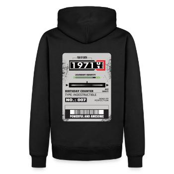 Three-phase meter birthday 1971 Gift - Men’s Premium Organic Hoodie - black - Back - Nico (187cm)