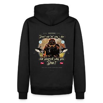 Tauchen - Lustiger Spruch Hai 200 Bar Geschenk - Männer Premium Bio Hoodie - Schwarz - Hinten - Nico (187cm)