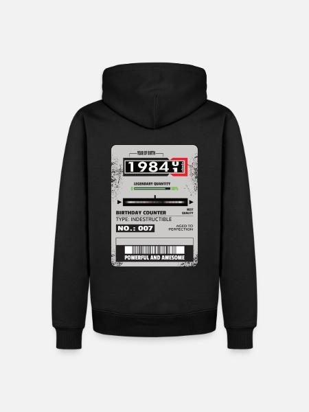 Three-phase meter birthday 1984 gift - Men’s Premium Organic Hoodie - black