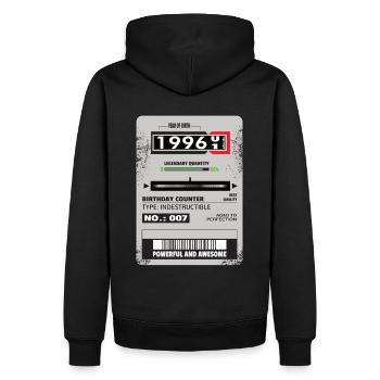 Three-phase meter birthday 1996 gift - Men’s Premium Organic Hoodie - black - Back - Nico (187cm)