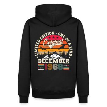 Original December 1968 54th Birthday Gift - Men’s Premium Organic Hoodie - black - Back - Nico (187cm)