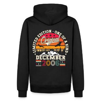 December Year 2006 16th birthday gift - Men’s Premium Organic Hoodie - black - Back - Nico (187cm)