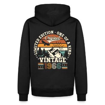 Vintage Vintage 1966 56th Birthday Gift Man - Men’s Premium Organic Hoodie - black - Back - Nico (187cm)