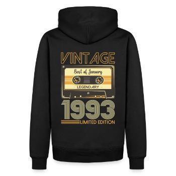 January born 1993 30th birthday gift - Men’s Premium Organic Hoodie - black - Back - Nico (187cm)