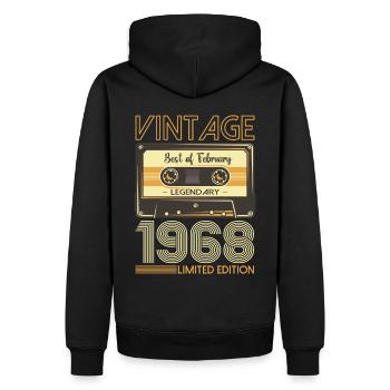 February born 1968 55th birthday gift man - Men’s Premium Organic Hoodie - black - Back - Nico (187cm)