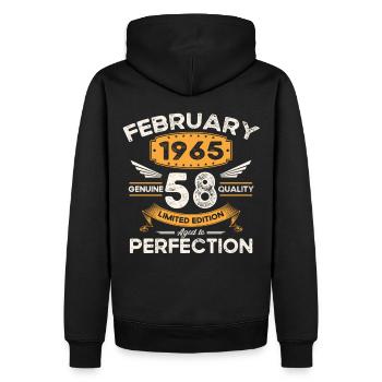 Né en 1965 Vintage 58ème anniversaire rétro - Sweat à capuche Premium bio Homme - noir - Dos - Nico (187cm)