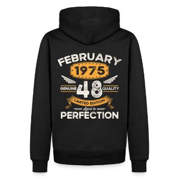 Né 1975 Vintage 48ème anniversaire rétro - Sweat à capuche Premium bio Homme - noir - Dos - Nico (187cm)