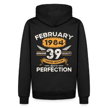 Né en 1984 Vintage 39ème anniversaire Retro - Sweat à capuche Premium bio Homme - noir - Dos - Nico (187cm)