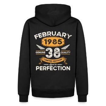 Né 1985 Vintage 38ème anniversaire rétro - Sweat à capuche Premium bio Homme - noir - Dos - Nico (187cm)