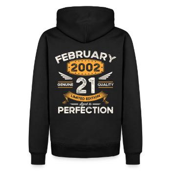 Né 2002 Vintage 21ème anniversaire rétro - Sweat à capuche Premium bio Homme - noir - Dos - Nico (187cm)