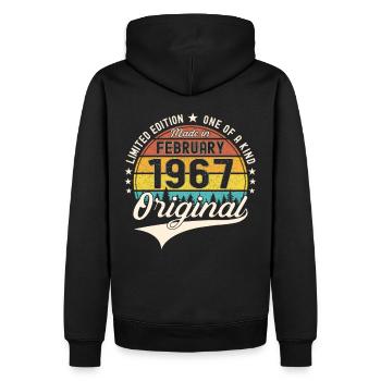 Original February Year 1967 56th birthday Man - Men’s Premium Organic Hoodie - black - Back - Nico (187cm)