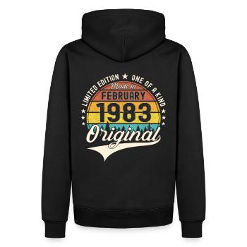 Original Février Année 1983 40e anniversaire Homme - Sweat à capuche Premium bio Homme - noir - Dos - Nico (187cm)