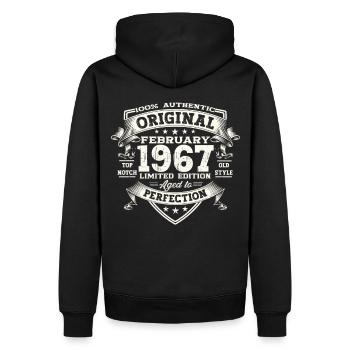 Original February Year 1967 56th birthday Man - Men’s Premium Organic Hoodie - black - Back - Nico (187cm)