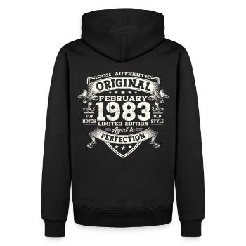 Original Février Année 1983 40e anniversaire Homme - Sweat à capuche Premium bio Homme - noir - Dos - Nico (187cm)