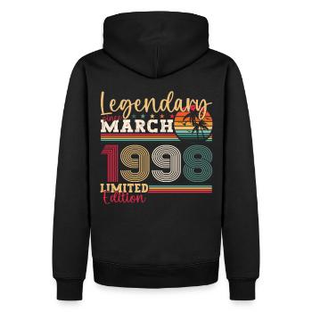 25e anniversaire Mann Awesome March né en 1998 - Sweat à capuche Premium bio Homme - noir - Dos - Nico (187cm)