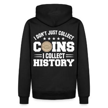 Coin Collector Numismatics Coin Collecting Coin Collection - Men’s Premium Organic Hoodie - black - Back - Nico (187cm)