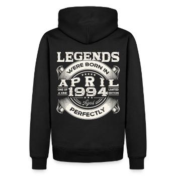29ème anniversaire homme April Vintage 1994 Oldtimer - Sweat à capuche Premium bio Homme - noir - Dos - Nico (187cm)