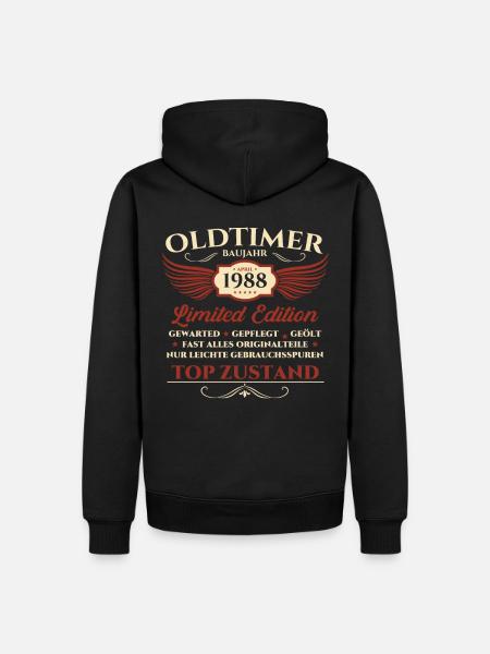 35. Geburtstag Mann Oldtimer April Jahrgang 1988 - Männer Premium Bio Hoodie - Schwarz