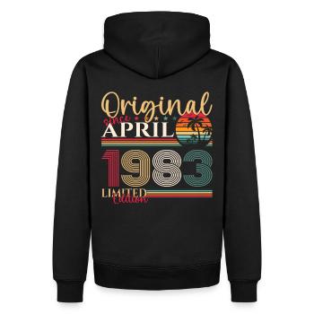 40e anniversaire homme avril né 1983 original - Sweat à capuche Premium bio Homme - noir - Dos - Nico (187cm)