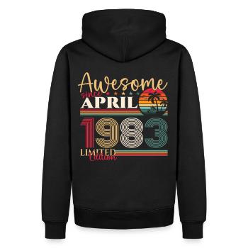 40th birthday man April Born 1983 Awesome - Men’s Premium Organic Hoodie - black - Back - Nico (187cm)