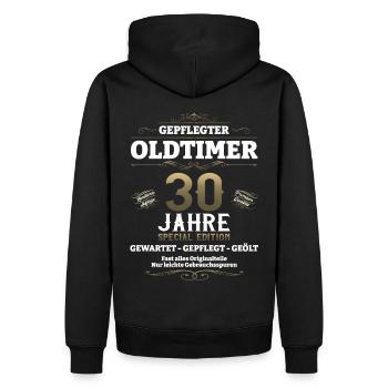 30. Geburtstag Mann Oldtimer Jahrgang 1993 - Männer Premium Bio Hoodie - Schwarz - Hinten - Nico (187cm)