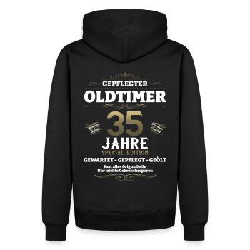 35. Geburtstag Mann Oldtimer Jahrgang 1988 - Männer Premium Bio Hoodie - Schwarz - Hinten - Nico (187cm)