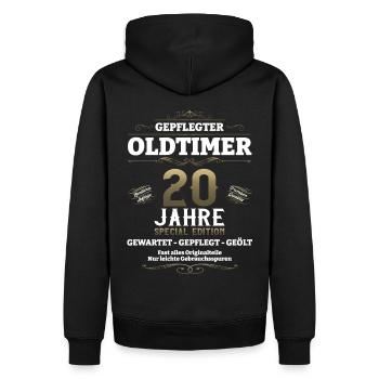 20. Geburtstag Mann Oldtimer Jahrgang 2003 - Männer Premium Bio Hoodie - Schwarz - Hinten - Nico (187cm)