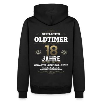 18. Geburtstag Mann Oldtimer Jahrgang 2005 - Männer Premium Bio Hoodie - Schwarz - Hinten - Nico (187cm)