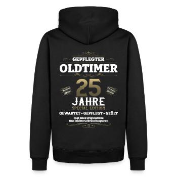 25. Geburtstag Mann Oldtimer Jahrgang 1998 - Männer Premium Bio Hoodie - Schwarz - Hinten - Nico (187cm)