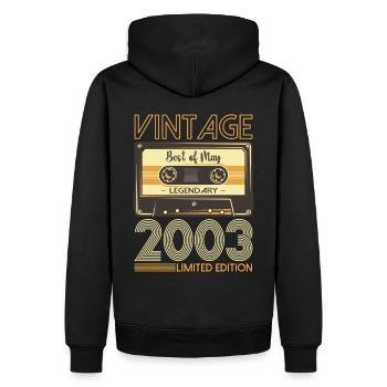 20 Birthday Man Woman Cassette May Vintage 2003 - Sweat à capuche Premium bio Homme - noir - Dos - Nico (187cm)