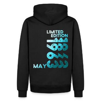 60e anniversaire Homme Femme Millésime original 1963 - Sweat à capuche Premium bio Homme - noir - Dos - Nico (187cm)
