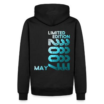 16. Geburtstag Mann Frau Original Jahrgang 2007 - Männer Premium Bio Hoodie - Schwarz - Hinten - Nico (187cm)