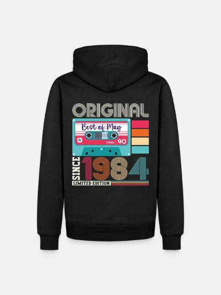 39 Geburtstag Mann Frau Kassette May Jahrgang 1984 - Ekologisk premiumluvtröja herr - svart