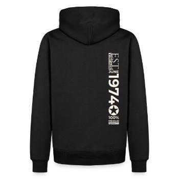 49th Birthday Man Original June Year 1974 - Men’s Premium Organic Hoodie - black - Back - Nico (187cm)