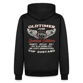 29. Geburtstag Mann Juni Jahrgang 1994 Oldtimer - Männer Premium Bio Hoodie - Schwarz - Hinten - Nico (187cm)