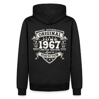 56th Birthday Man June Year 1967 Original - Men’s Premium Organic Hoodie - black - Back - Nico (187cm)