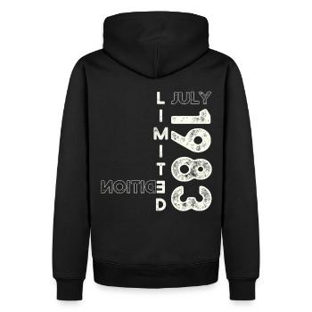40th Birthday Man Original July Vintage 1983 - Men’s Premium Organic Hoodie - black - Back - Nico (187cm)