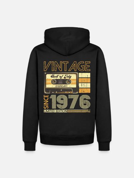 47th Birthday Man Original July Vintage 1976 - Men’s Premium Organic Hoodie - black